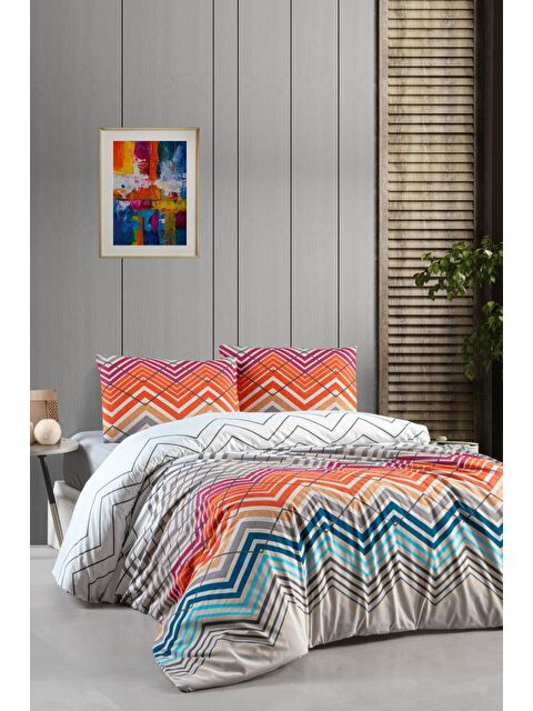 Mulberry Alexa Çift Kişilik Lastikli Çarşaf Nevresim Takımı