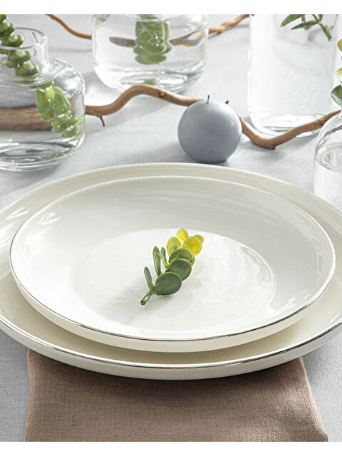 English Home Torino Pasta Tabağı Porselen Gümüş - S000530914-18105