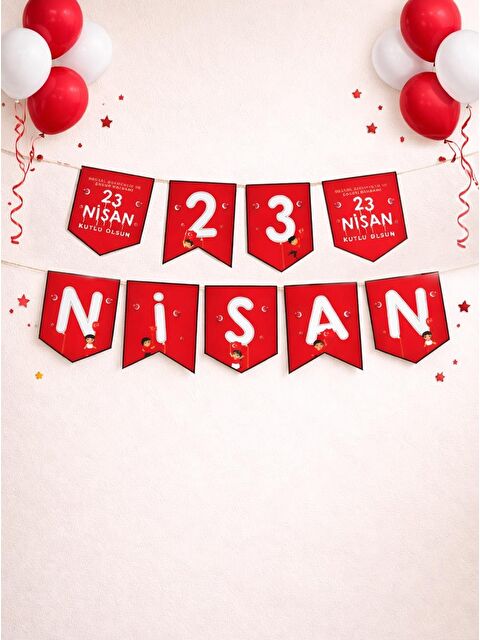 Parti Adresi 23 Nisan Yazılı Banner Süs  – Milli Bayram Okul Sınıf Süsleme - S000530912-20045