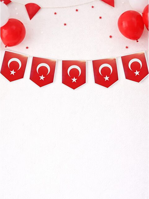 Parti Adresi Türk Bayraklı Flama Banner Süsü  – Milli Bayram Okul Sınıf Süsleme - S000530913-20045