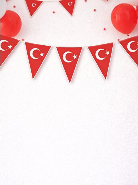 Parti Adresi Türk Bayrağı Baskılı Üçgen Flama Bayrak  – Sınıf Okul Milli Bayram Dekoru - S000530916-20045