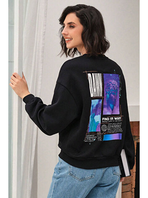 uyguntarz Unisex Dawn Baskılı Bisiklet Yaka Sweatshirt - S000272108-19351