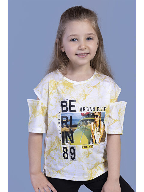 Toontoykids Kız Çocuk Batik Desenli Dijital Baskılı Tişört