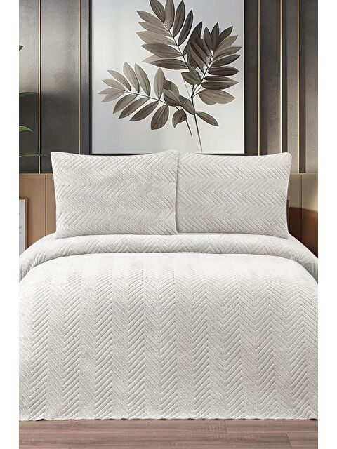 Çeyiz Diyarı Ultrasonik Welsoft Çift Kişilik Yatak Örtüsü 230x250 Krem - S000493090-19966