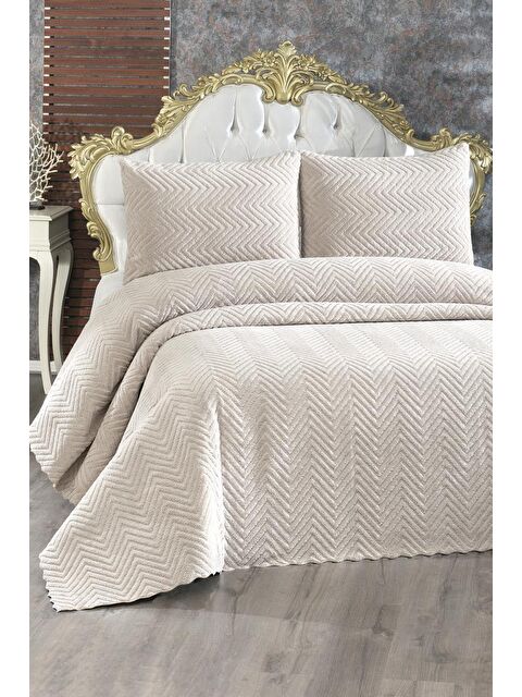 Çeyiz Diyarı Ultrasonik Welsoft Çift Kişilik Yatak Örtüsü 230x250 Cappucino - S000493093-19413