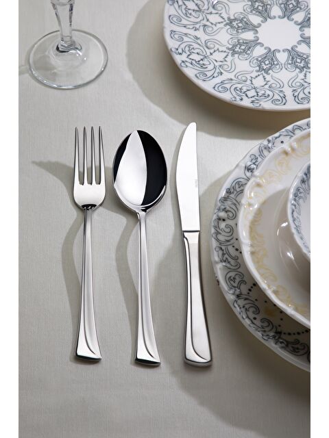 Nehir Maksi Saten 12 Kişilik 89 Parça Deri Kutulu Çatal Kaşık Bıçak Takımı - S000493094-18105