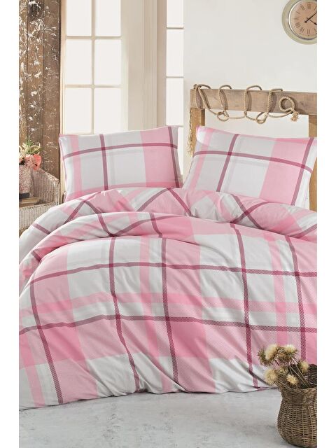 Çeyiz Diyarı Taç Kristal Sava Light Collection Çift Kişilik Nevresim Takımı Pembe - S000493095-20024