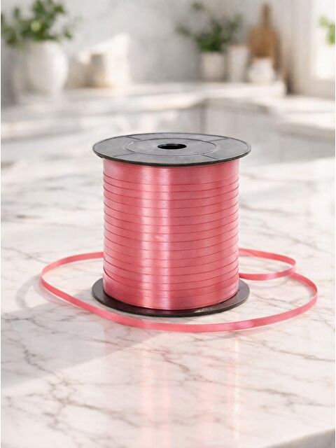 Parti Adresi Kırmızı Rafya Kurdele – Hediye Paketleme Balon Bağlama Şeridi 5 mm 300 Mt - S000530929-20045