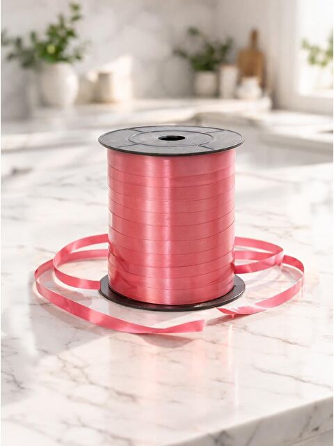Parti Adresi Kırmızı Rafya Kurdele – Hediye Paketleme Balon Bağlama Şeridi 8 mm 200 Mt - S000530930-20045