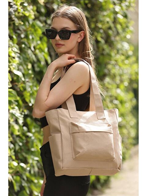 Letoon Günlük 4 Bölmeli Önden Cep Detaylı Fermuarlı Omuz Çantası - S000269329-19928