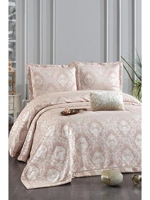 Çeyiz Diyarı Safir Şönil Çift Kişilik Yatak Örtüsü 260x260 cm Somon - S000493100-24085