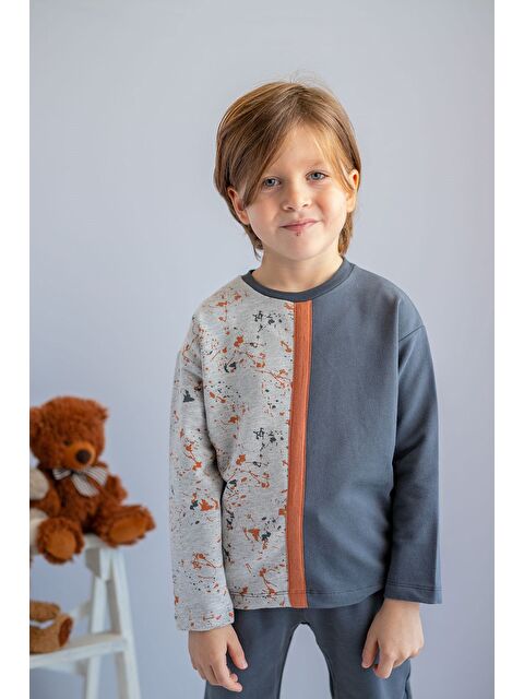 ZEYLAND Erkek Çocuk Parçalı Gri Sweatshirt (6-12Yaş) - S000316081-29666