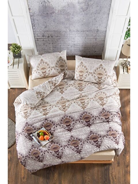 Mulberry Sare Nevresim Takımı Ranforce Çift Kişilik 200x220