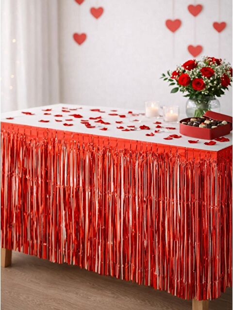 Parti Adresi Metalize Masa Eteği Kırmızı - S000530941-20045