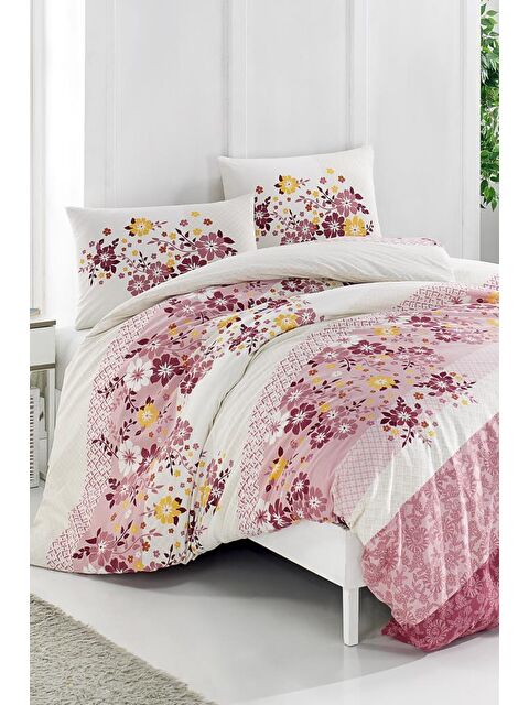 Çeyiz Diyarı Taç Kristal Zümrüt Light Collection Çift Kişilik Nevresim Takımı Gülkurusu - S000493113-20028