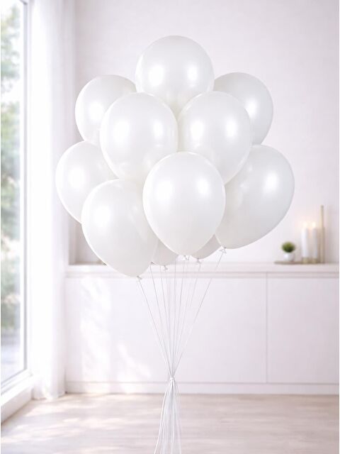 Parti Adresi Opak Saten Kar Beyazı (Snow White) Kalisan Balon Parti Balonu 12 inc 50'li - S000530946-20063