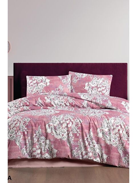 Çeyiz Diyarı Taç Kristal Rina Terry Pamuk Çift Kişilik Nevresim Takımı Fuşya - S000493120-18686