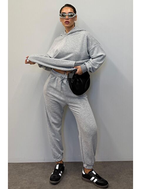 Madmext Gri Kapüşonlu Kadın Eşofman Takımı Mg1225 - S000030685-20600