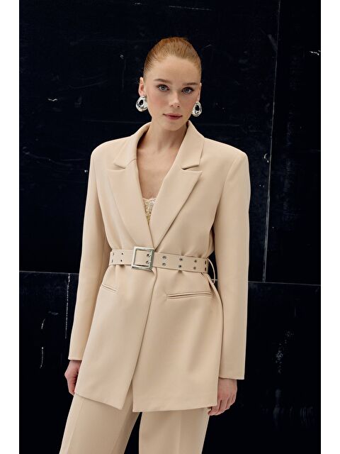SATEEN Kemer Detaylı Ceket - Bej - S000516479-19928