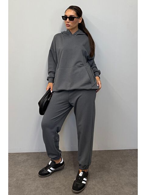 Madmext Füme Kapüşonlu Kadın Eşofman Takımı Mg1225 - S000030685-33408