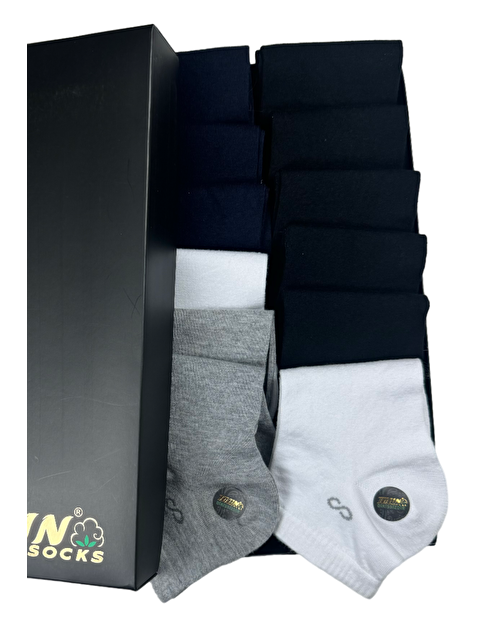 Tolin Bambu Erkek Karışık Renkli Dikişsiz 12'li Patik Çorap Seti 10538 - S000222693-23173