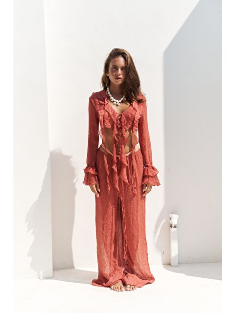 Bohemai Olivia Kiremit Gömlek Pantolon Takım - S000392185-18657