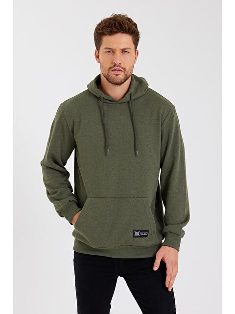 Mmetalic Kanguru Cepli Kapüşonlu İçi pamuklu  Erkek Hoodie - S000234460-18547
