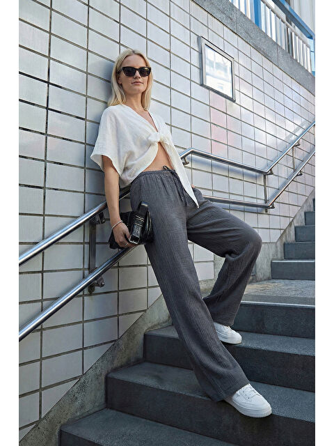 Lela Pamuklu Relaxed Fit Geniş Paça Müslim Kadın Pantolon 668YP5502 - S000526430-29666