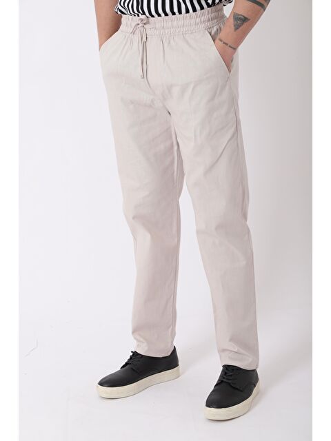 Stilkombin Bel Lastikli Keten Erkek Pantolon PLDP-01K_0385 - S000362183-19966