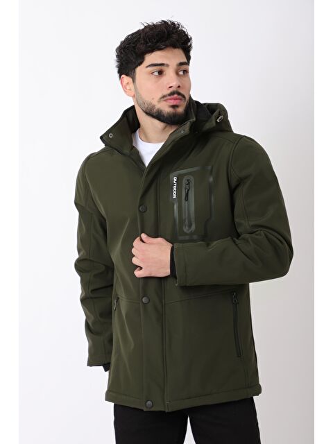 Stilkombin Çıkarılabilir Kapüşonlu Softshell Erkek Mont PLDP 2991_50413 - S000300431-18547