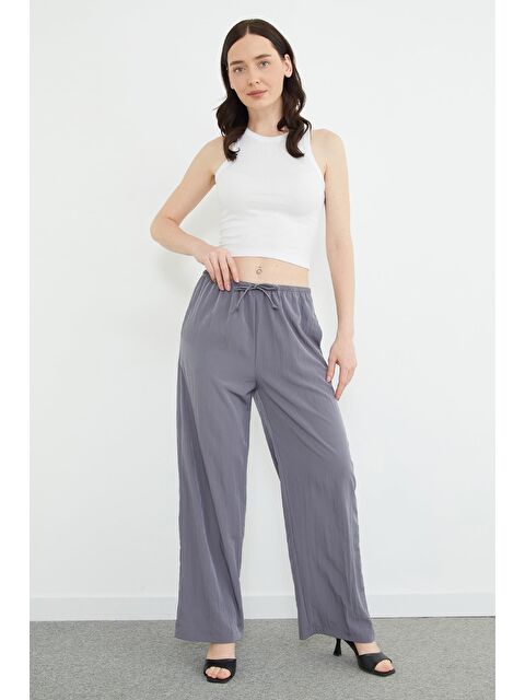 Fullamoda Beli Lastikli Bağcıklı Palazzo Pantolon