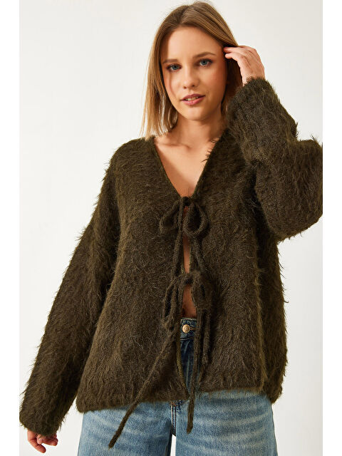 SHADE Kadın Tüylü Bağlamalı Hırka - S000350115-18547