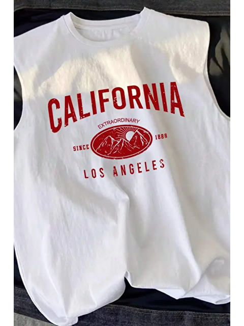 Tarz Cool Kolsuz Erkek Sıfır Kol Oversize %100 Pamuk Kolsuz Tişört - S000387545-20063