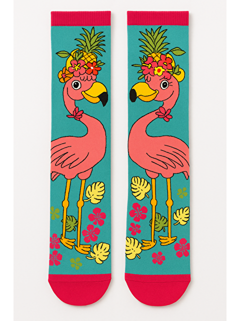 Katia And Bony Kız Çocuk Flamingo Desenli Dizüstü Çorap