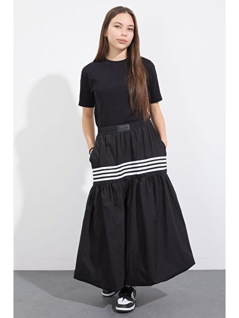 Cansın Mini Siyah Şerit Desenli Kız Çocuk Balon Etek 23556 - S000506994-19351