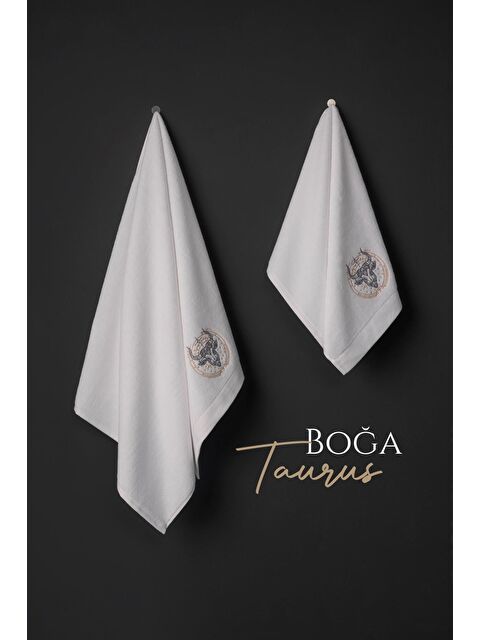 Varol %100 Microcotton Üst Kalite Havlu Seti Burç Nakışlı - S000371735-20063