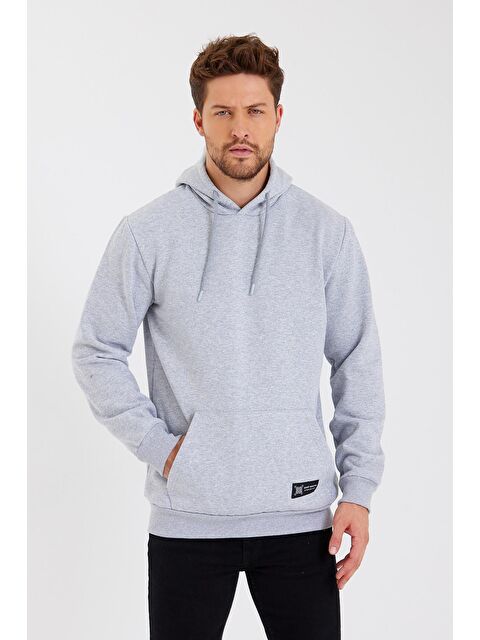 Mmetalic Kanguru Cepli Kapüşonlu İçi pamuklu  Erkek Hoodie - S000234460-20600