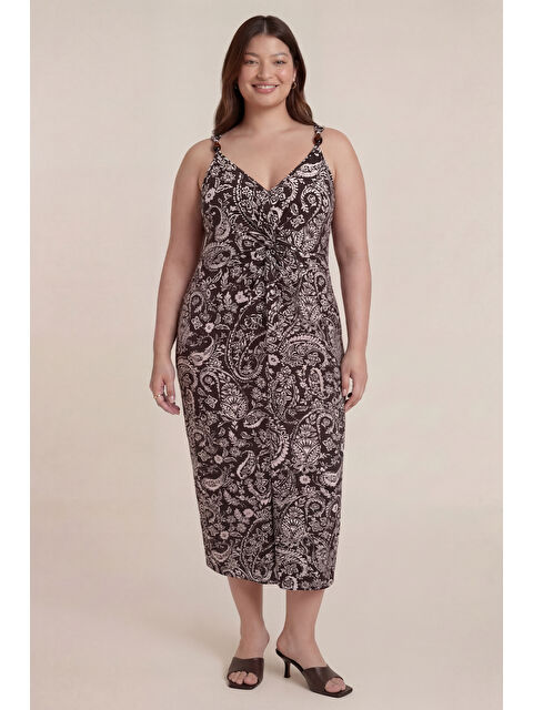 Mylinemoda Toka Detaylı Gipeli Örme Elbise