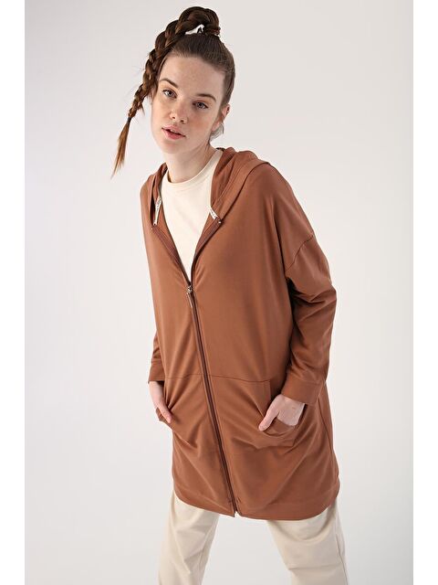 ALLDAY Kahve-Fermuarlı Sweat Hırka - S000336952-19413