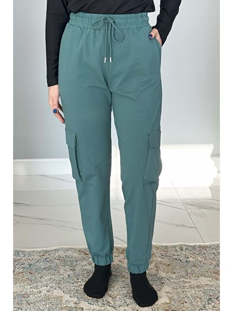 Remsa Kadın Bel ve Paça Lastikli Kargo Cepli Eşofman Altı 7057 Mint - S000334332-1180