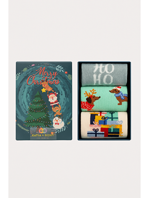 Katia And Bony Çocuk 3'Lü Yılbaşı Temalı Kutulu Soket Çorap - S000481262-23173