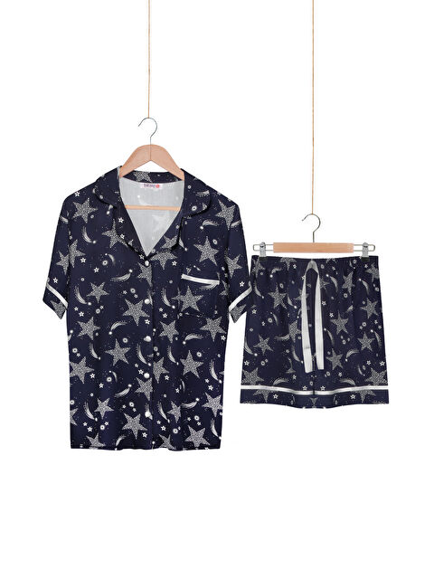 Dominant Kadın %100 Dokuma Viskon Düğmeli Şortlu Pijama Takım - S000439597-37341