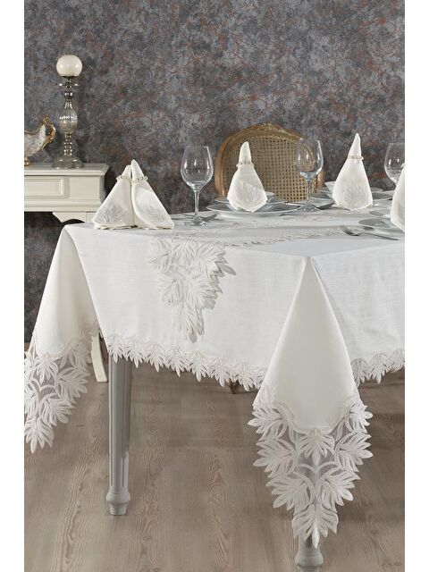 Çeyiz Diyarı Elfida Masa Örtüsü 26 Parça Krem - S000496185-19966