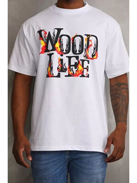 Jane's Unisex Baskılı Oversize T-Shirt - Beyaz - S000528850-20063