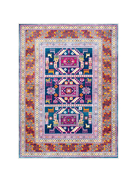 Homefesto Dekoratif Özel Tasarım Yıkanabilir İnce Kaymaz Tabanlı Modern Halı KECE FR22 - S000354553-20042