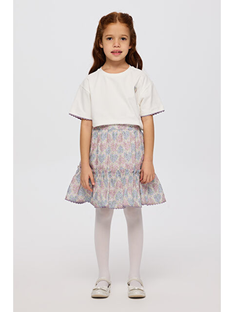 Panço Liberty Kumaş Çiçek Desenli Kız Çocuk Etek - S000510563-17878