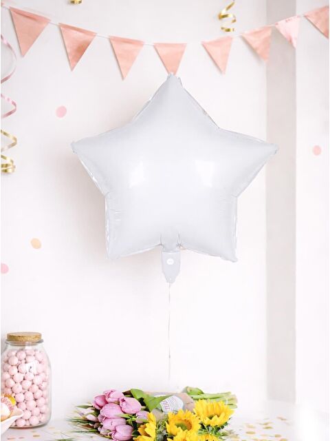 Parti Adresi Beyaz Yıldız Folyo Balon 45 cm - S000530949-20063