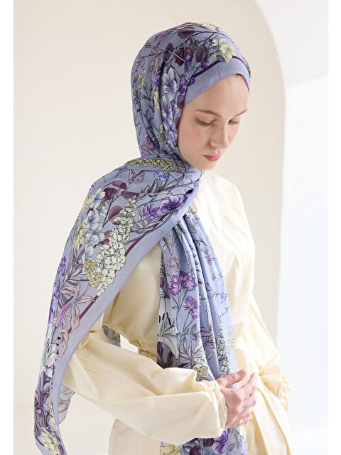 Fresh Scarfs Valentına Floş Viskon Şal Lavanta - S000427140-475