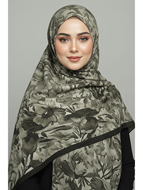 Tofisa Elegance Flora Serisi Bambu Crash Şal Siyah - 28003-SIYAH - S000474458-19351