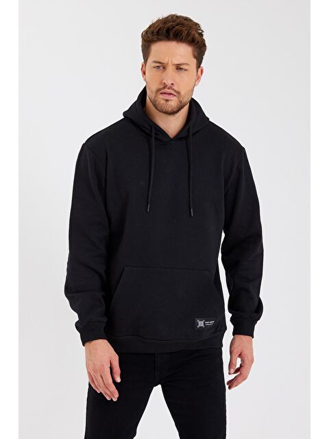 Mmetalic Kanguru Cepli Kapüşonlu İçi pamuklu  Erkek Hoodie - S000234460-19351